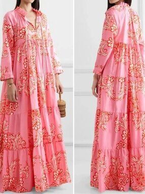 eywasouls Floral Maxi Dress in Pink & Red